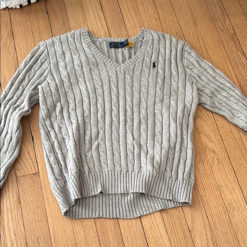 Polo by Ralph Lauren Gray Cable Knit Sweater